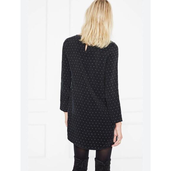 Anine Bing NWT Midnight Rhinestone Studded Long Sleeve Mini Dress Small - Picture 2 of 10